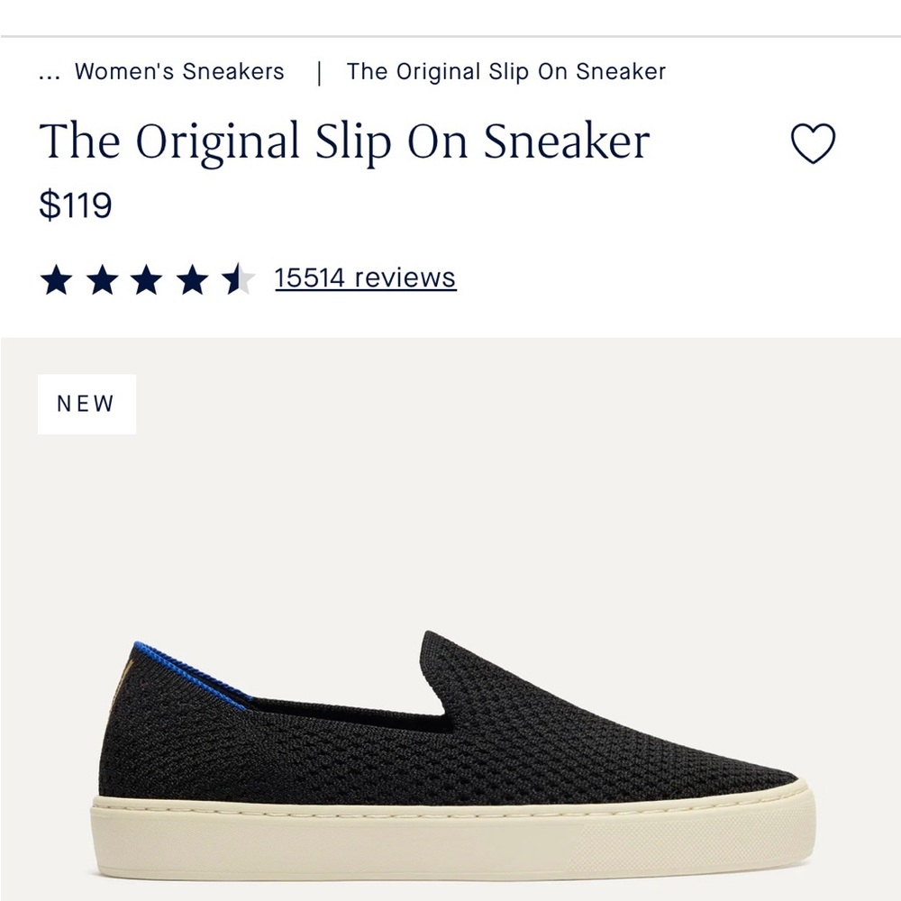 Rothy’s Black Knit Slip-On  Shoes